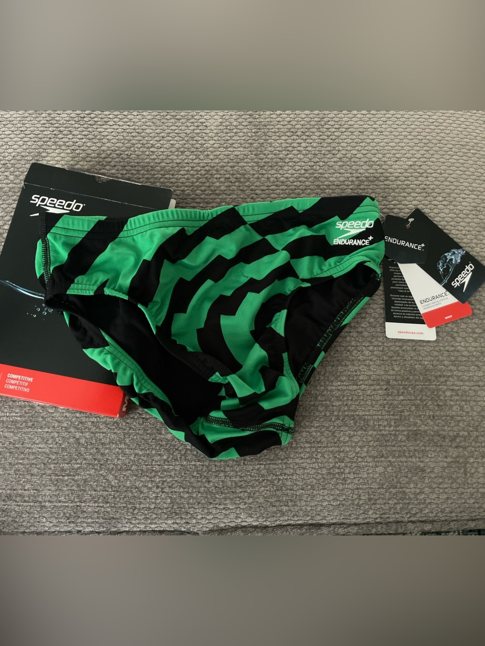 Speedo Green & Black Endurance Men's Swim Brief Sz 30